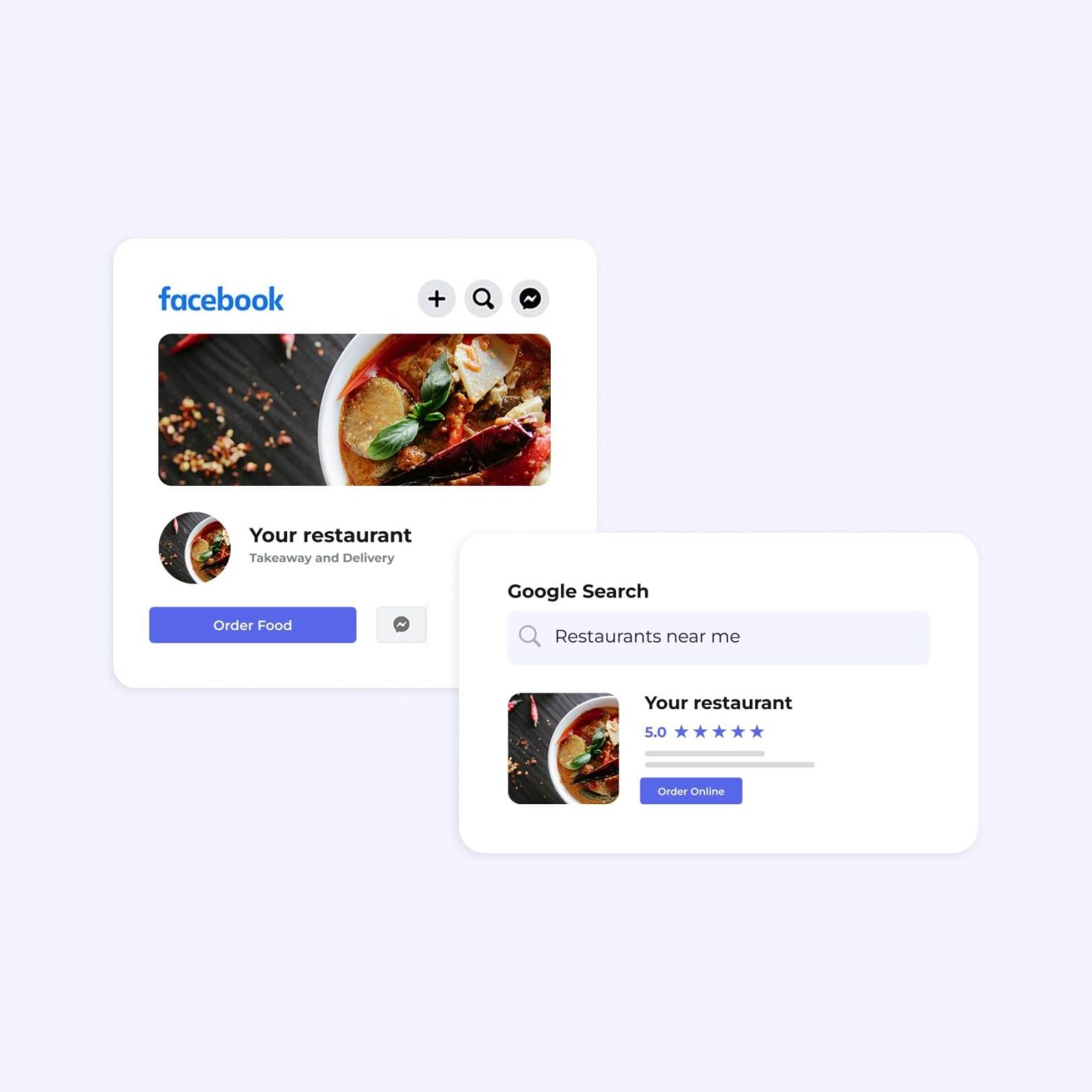 Online Food Ordering Systems Google Facebook Instagram