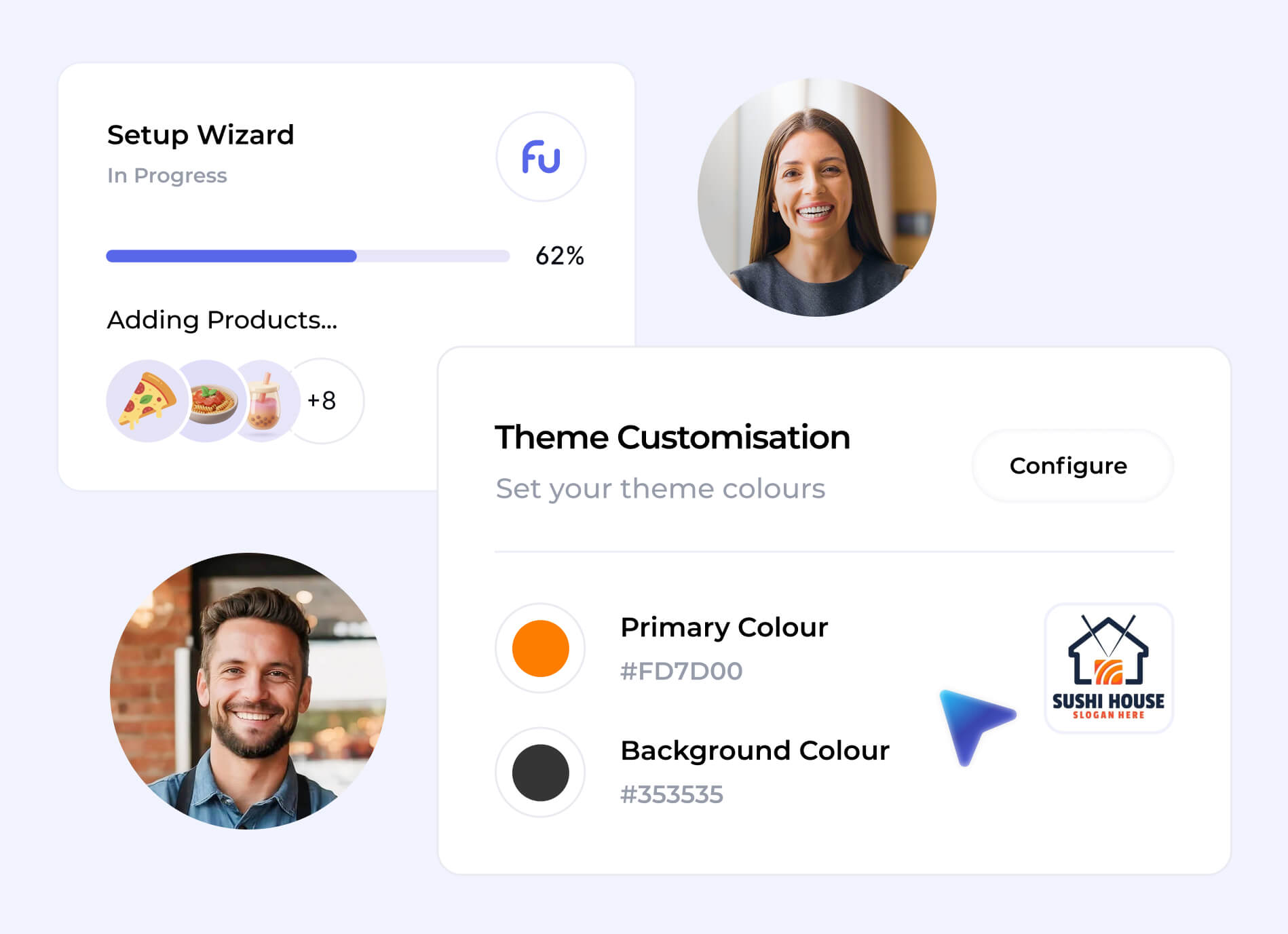 Branded online ordering system for restaurants takeaways